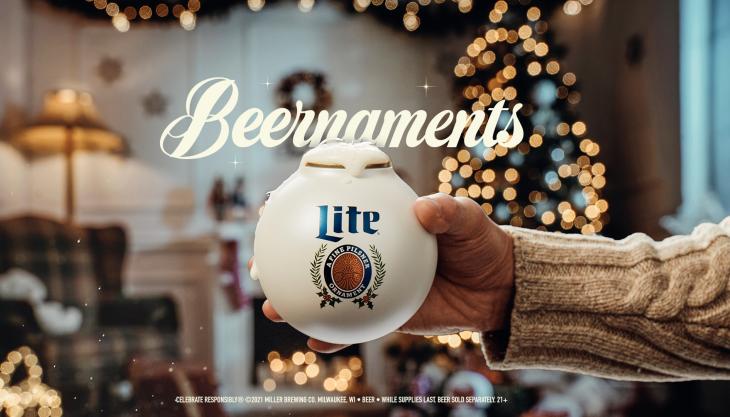 Miller Lite steps up holiday décor with drinkable ornaments